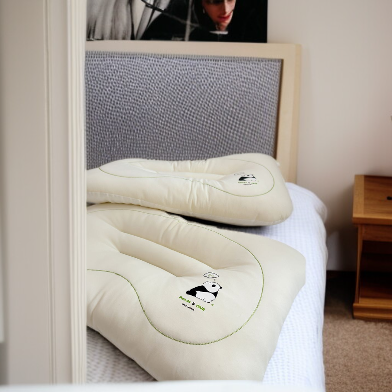 北鸣颈椎枕 クールテンセル枕カバー パンダ親子モデル 洗濯機で洗える頚椎枕