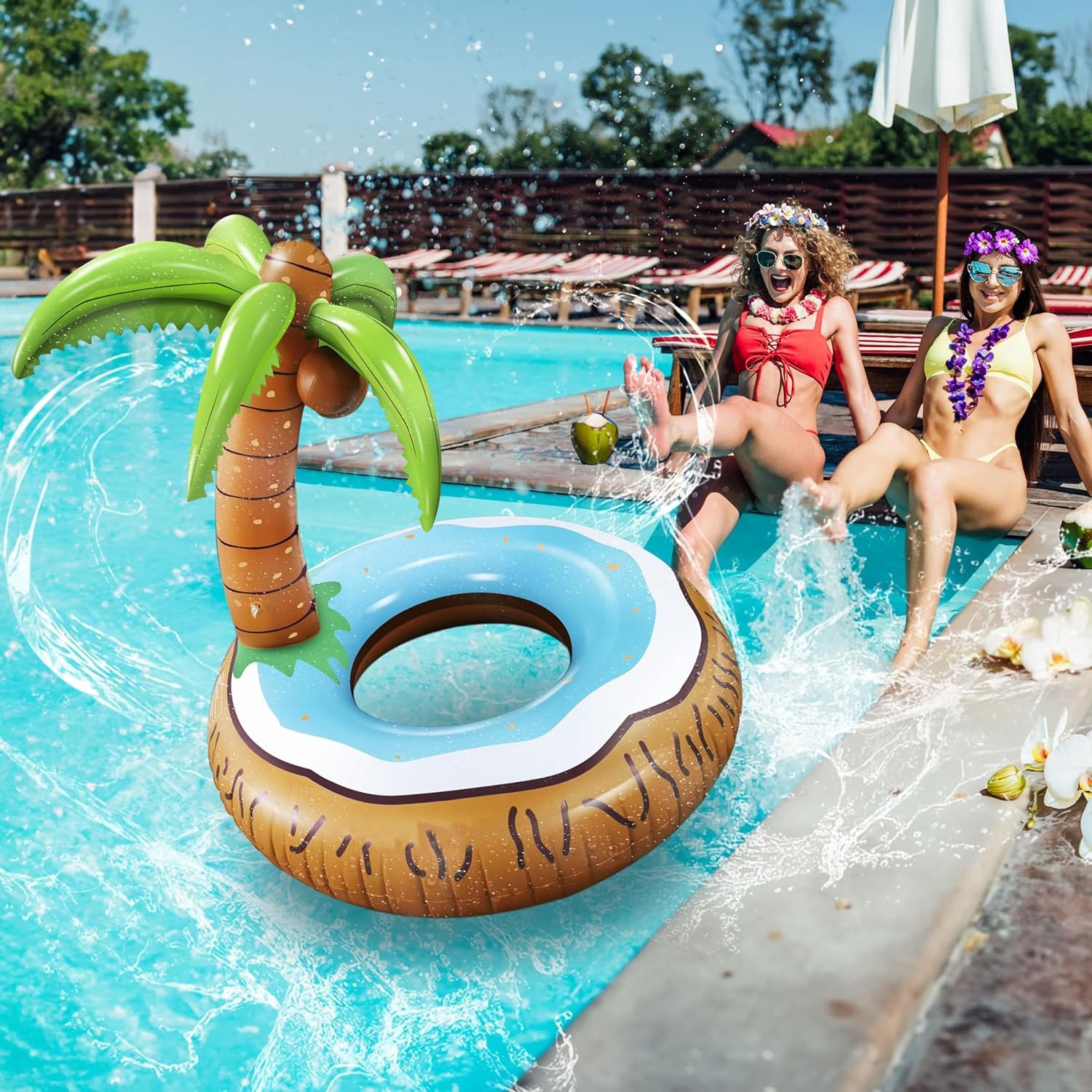 Aufgeblasener Schwimmring Kokosnussbaum für Poolparty