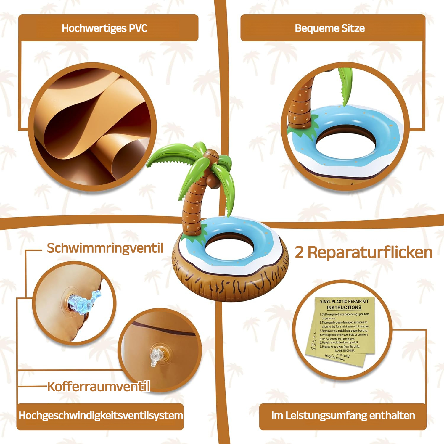 Lustiges Poolspielzeug in Form eines Kokosnussbaums