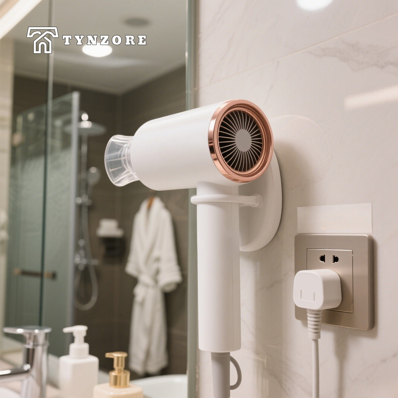 경량 디자인의 헤어드라이어 측면 모습