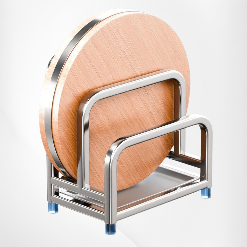 ステンレスダブルレイヤー多機能まな板＆鍋蓋ラック水切りトレイ付き