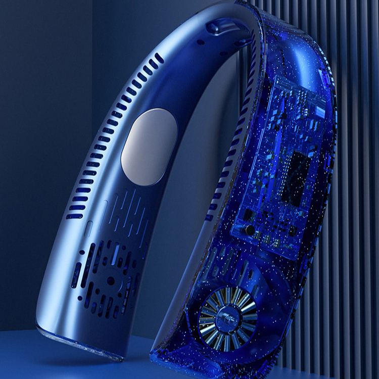 ポータブル小型首掛けファンの正面写真