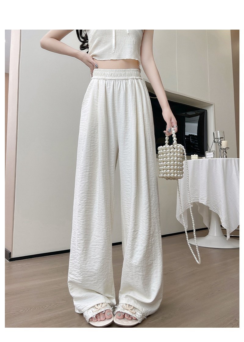 カジュアルな多用途ワイドレッグパンツのテクスチャー詳細