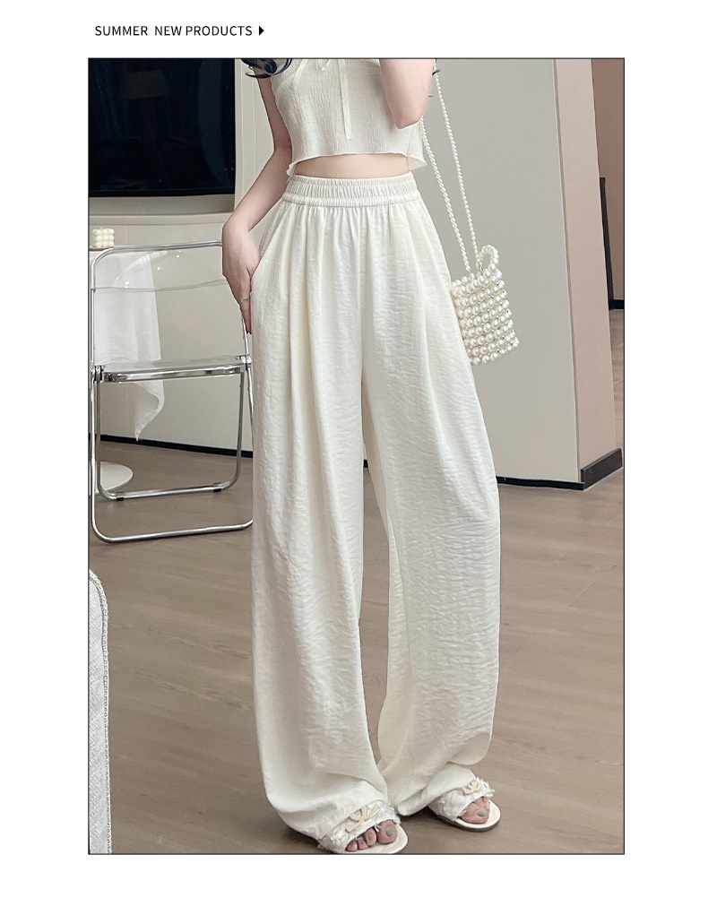 クリームムースヤマモトの夏用テクスチャードワイドパンツのディテール