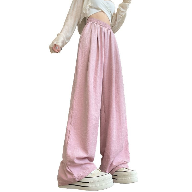 クリームムースヤマモト パンツ レディース 夏 カジュアル 多用途 ドレープ クリーム パンツ テクスチャード レイジー アイスシルク ワイドレッグパンツ