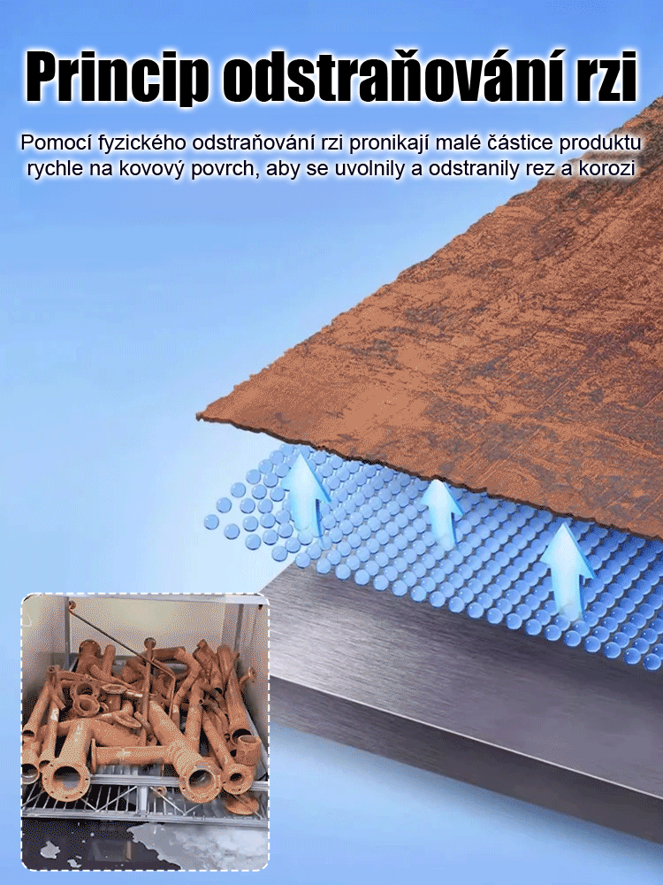 Silný ocelový odstraňovač rezi