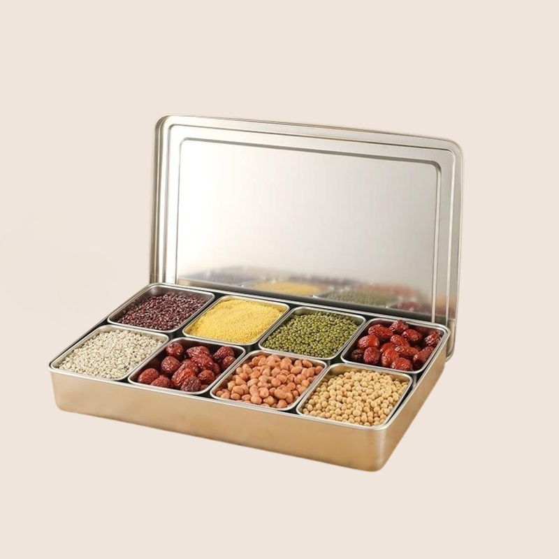 304 covered stainless steel compartment storage box