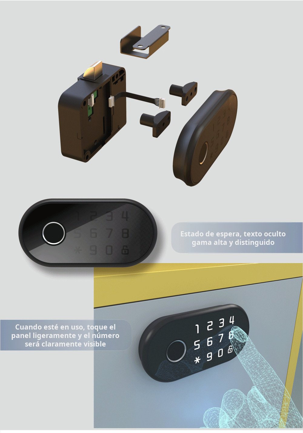 Accesorios incluidos con la cerradura de armario inteligente