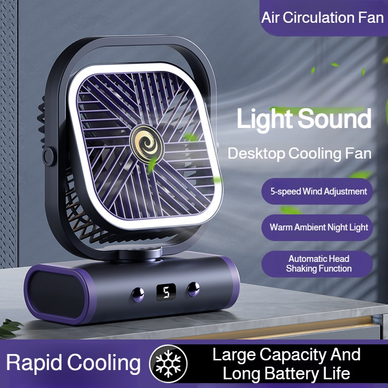 FiveSpeed Automatic Digital Display Mini Portable Fan