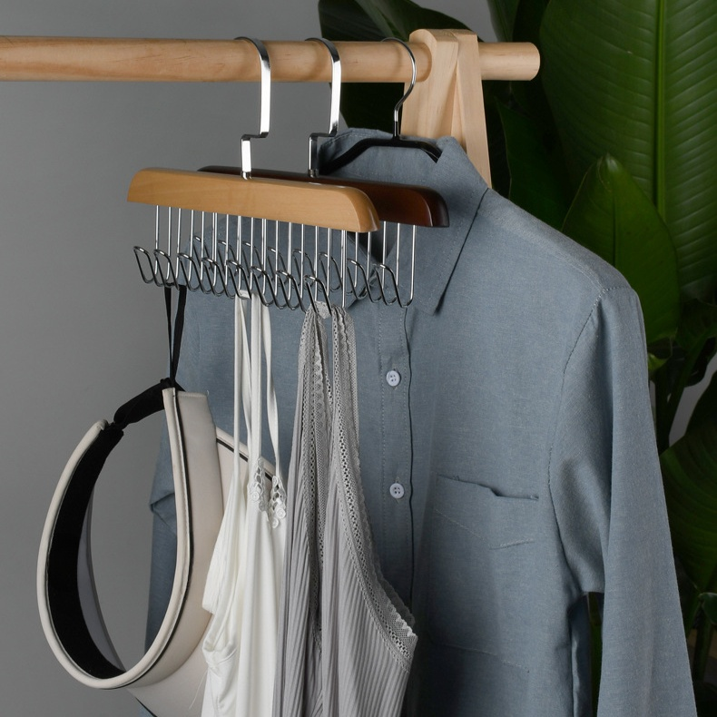 原木領帶收納架