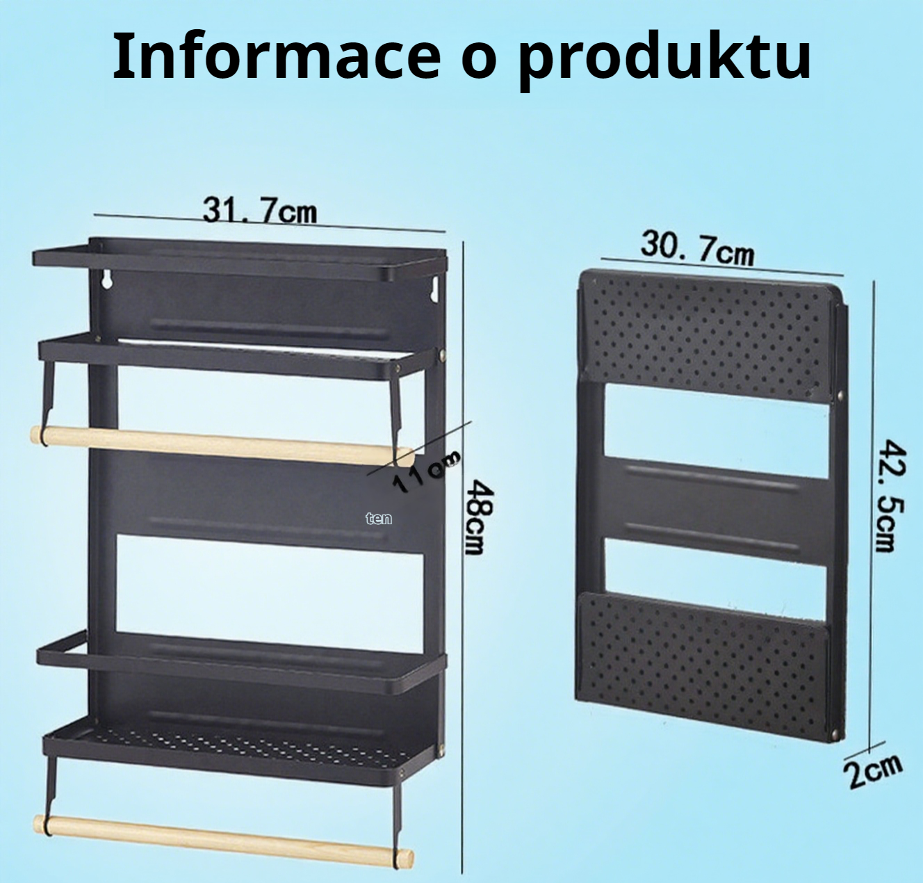 Třívrstvý regál do lednice pro efektivní organizaci potravin