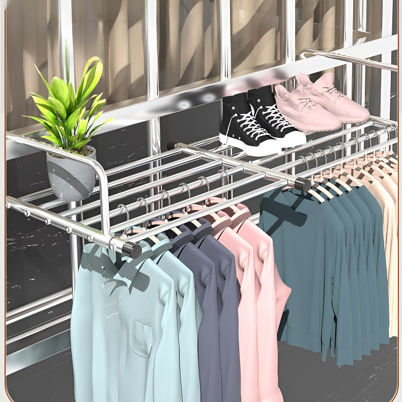 窗外晒鞋架衣物晾晒