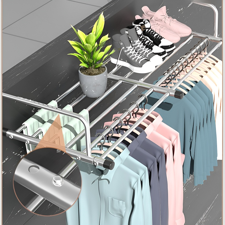 窗外晒鞋架衣物晾晒