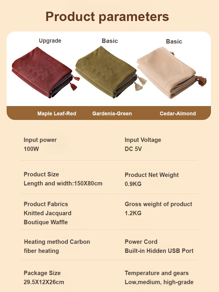 USB Heated Graphene Warming Blanket,Heated Shawl