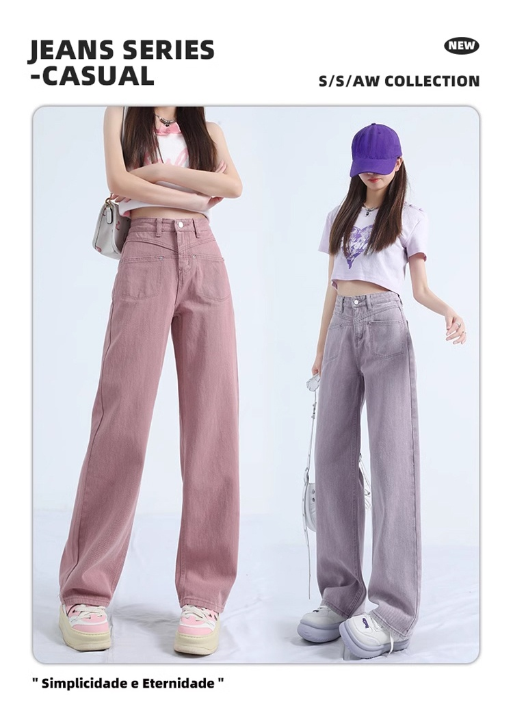 アメリカンスタイルデニムワイドパンツ全体コーディネート