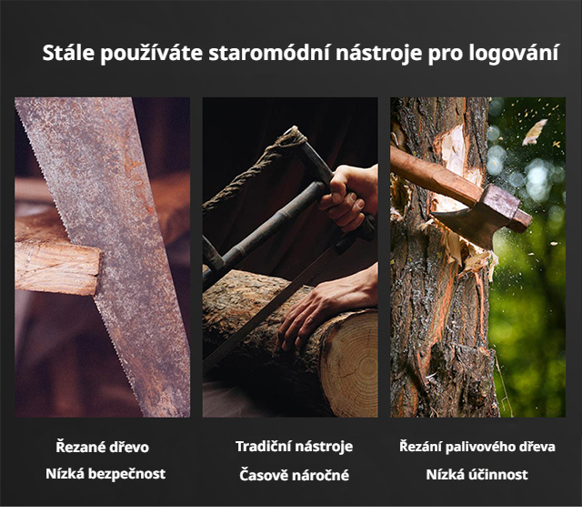 Detail řetězu přenosné ruční pily