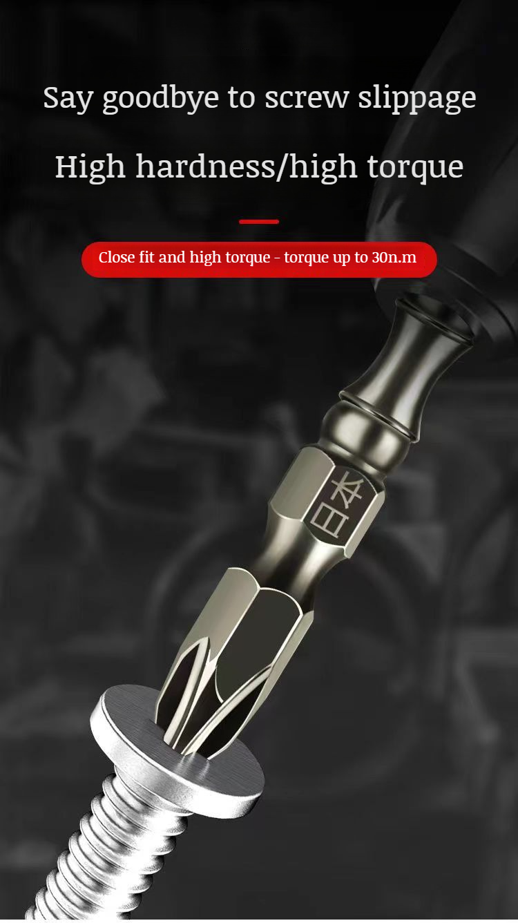 Durable tungsten steel screwdriver bit with double section design