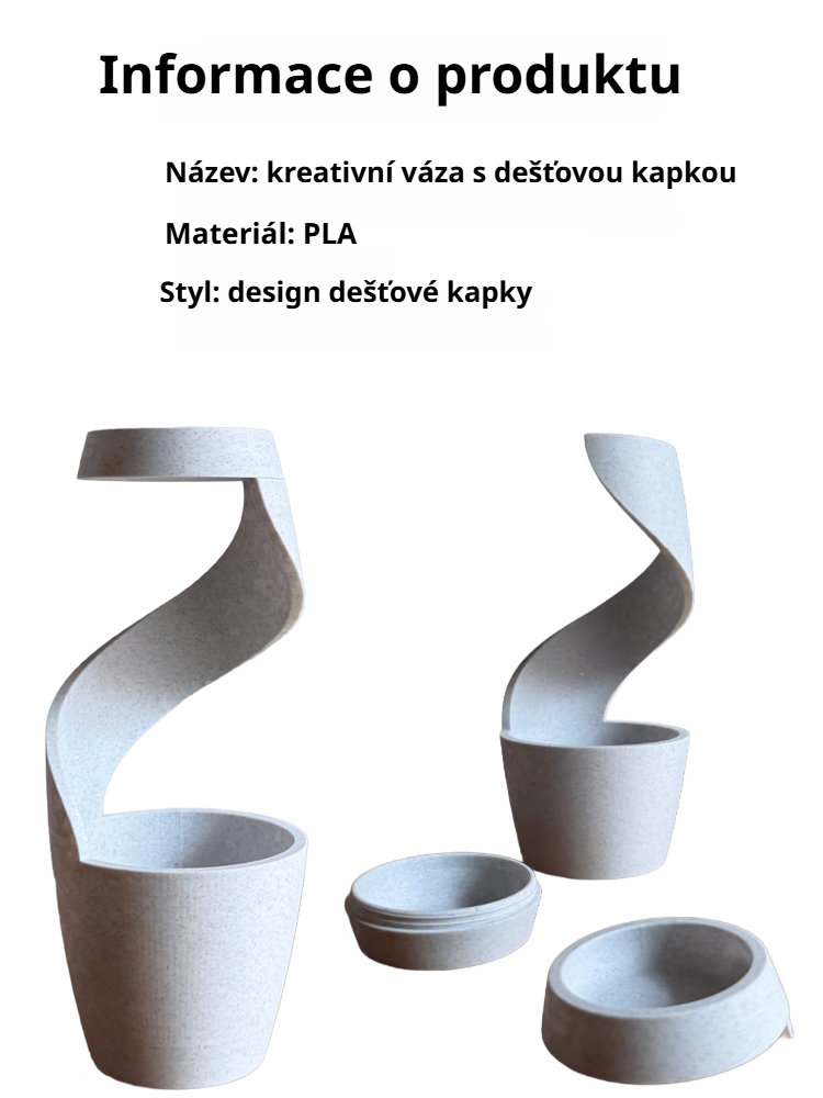 Váza inspirovaná dešťovou kapkou