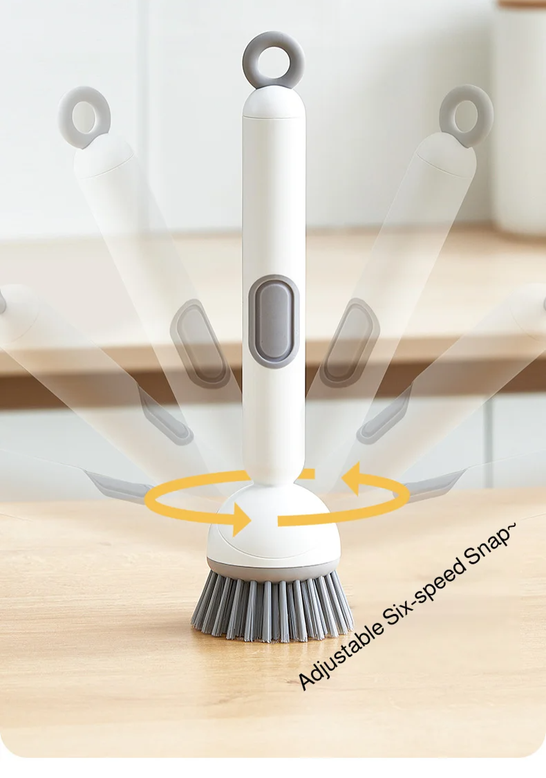 Detalle del cepillo de olla Kitchen Plus con cerdas resistentes