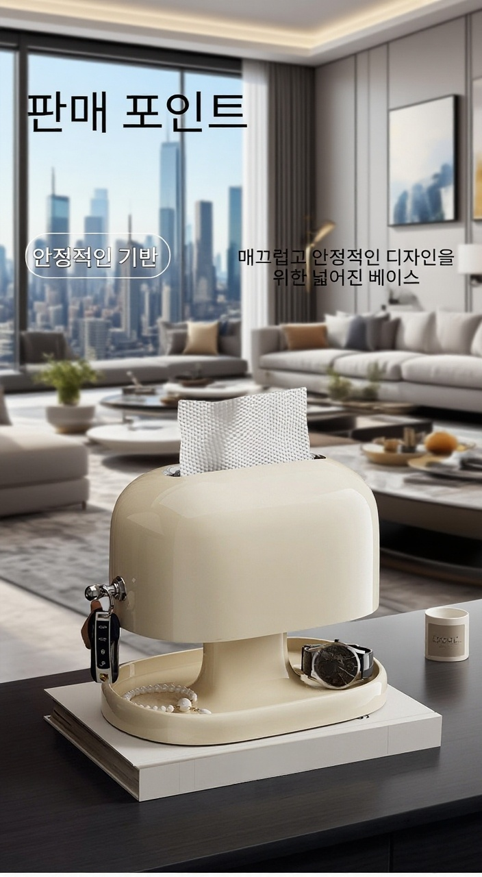 스프링 뚜껑으로 편리한 휴지통 사용