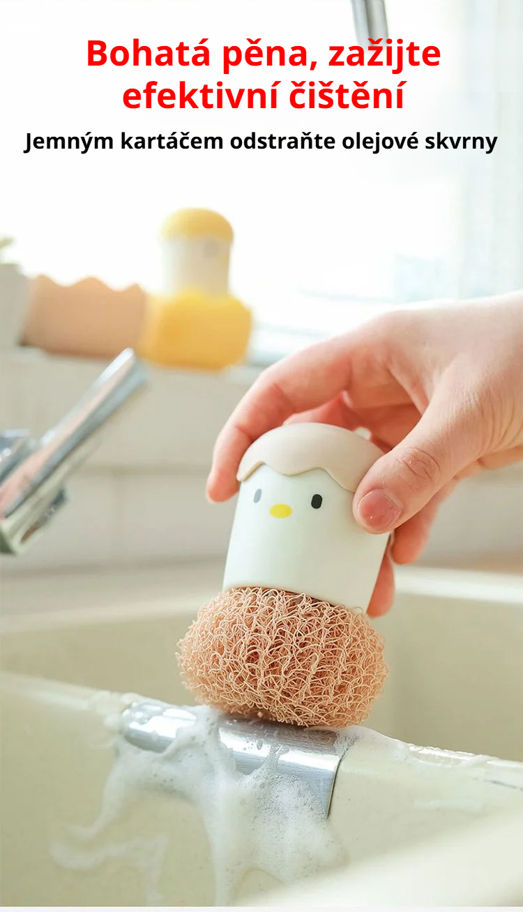 Čisticí koule s motivem vaječné skořápky a kuřete