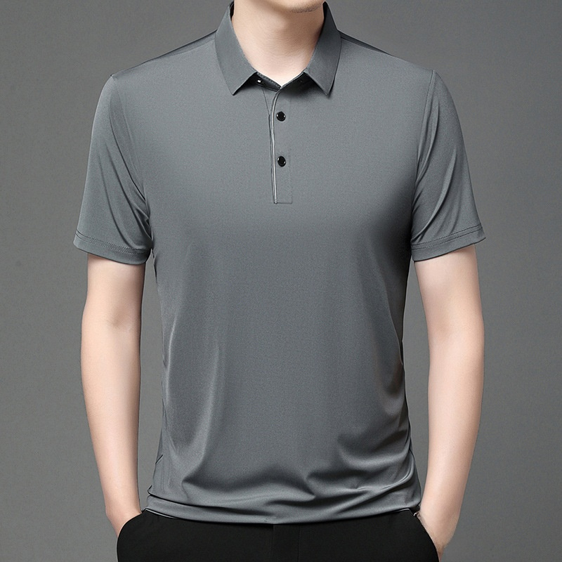 メンズ半袖Tシャツ 夏の緩い薄いトップスメンズカジュアルラペル半袖Tシャツ