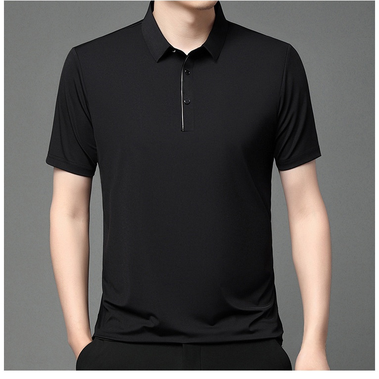 メンズ半袖Tシャツ 夏の緩い薄いトップスメンズカジュアルラペル半袖Tシャツ