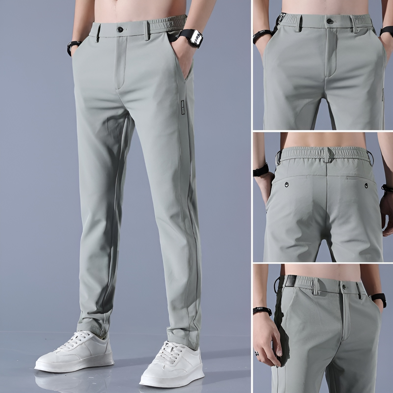 メンズ ロングパンツ 夏服 冷感パンツ アイスシルクパンツ 接触冷感 薄手 涼しい イージーパンツ ストレッチ 夏 春 秋