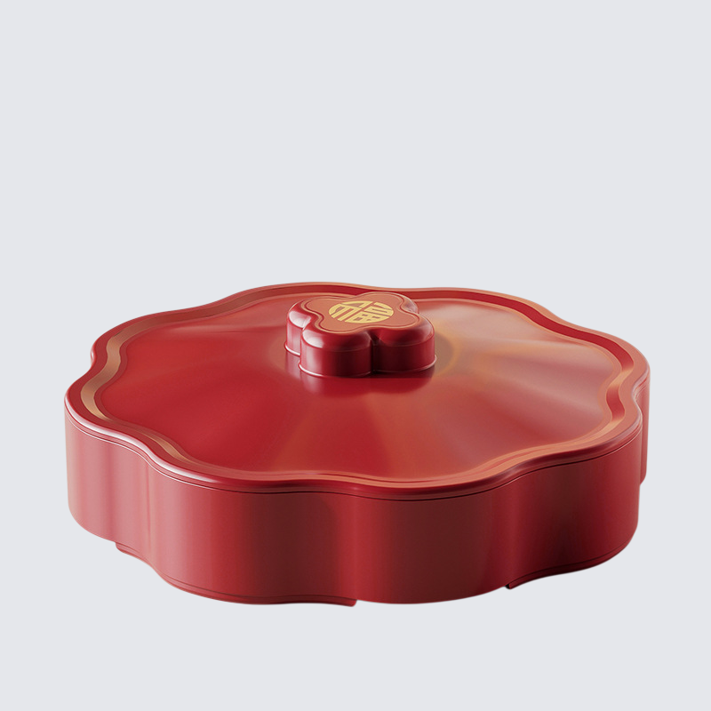 家用乾果盤分格帶蓋零食乾果擺放盤客廳茶几輕奢糖果盒堅果收納盒