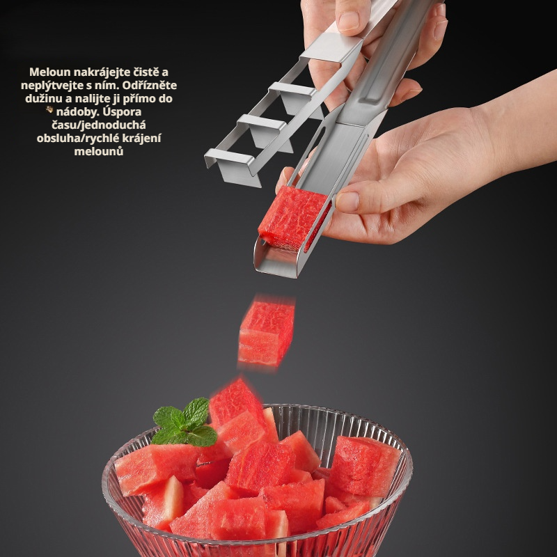 Snadno čistitelný kráječ na meloun, kráječ ovoce, kostkovač, nepoškrábe se snadno