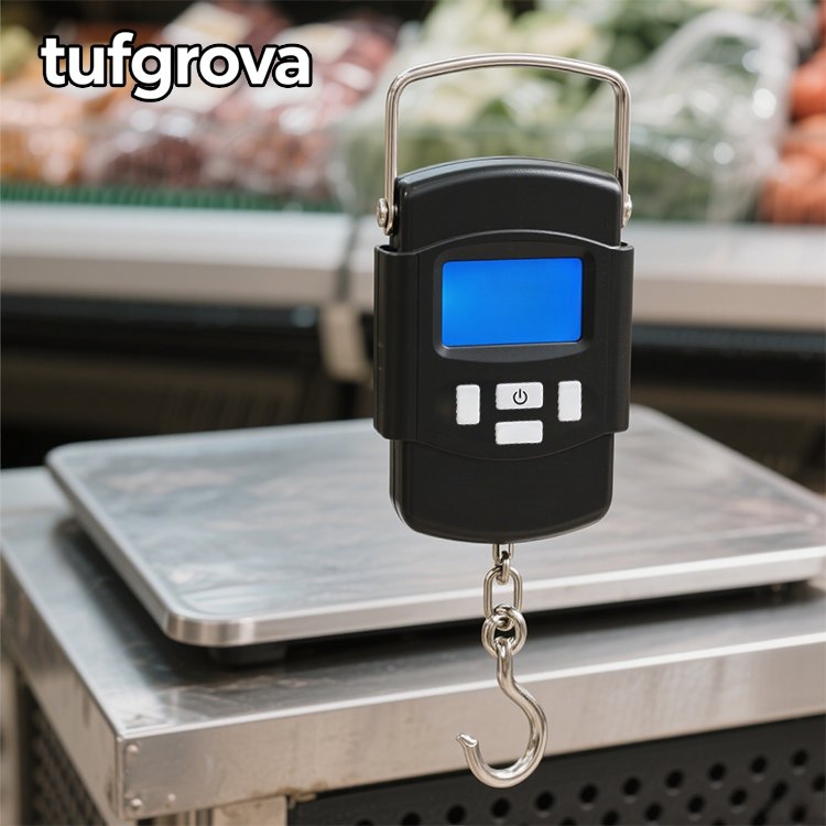 Báscula electrónica portátil de alta precisión en uso