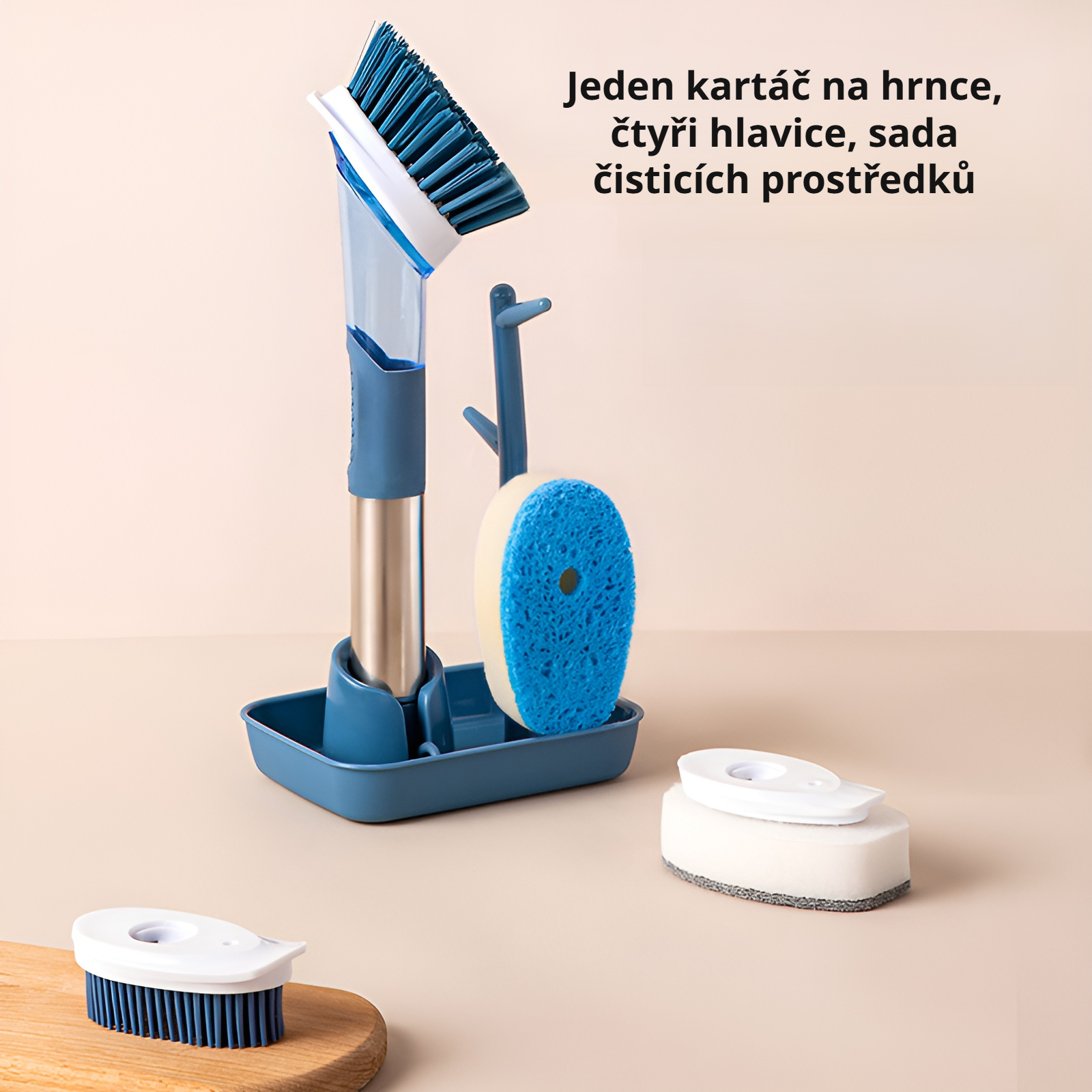 Automatický kartáč na mytí hrnců s dlouhou rukojetí
