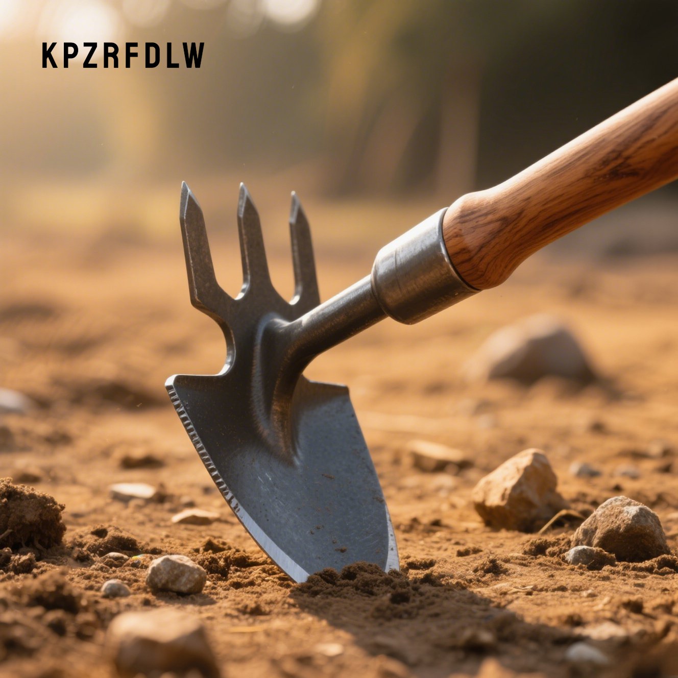 耕作や整地に使える多機能鍬のアップ写真