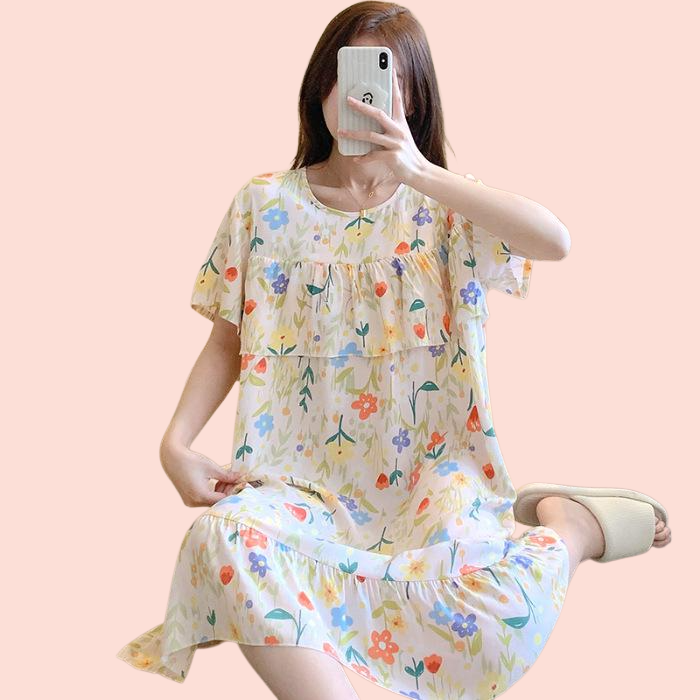 쿨 코튼 빅사이즈 여성 슬립 여름 얇은 홈웨어