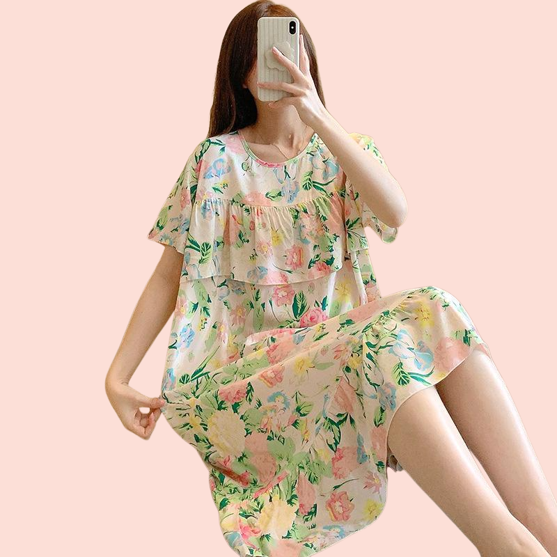 쿨 코튼 빅사이즈 여성 슬립 여름 얇은 홈웨어