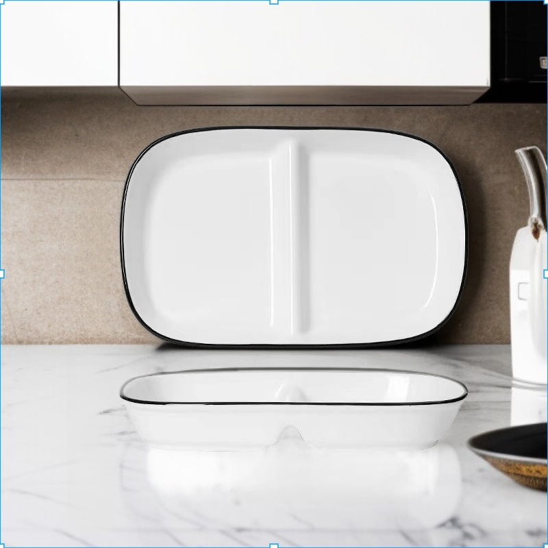 Ceramic compartmentalized dinner plate