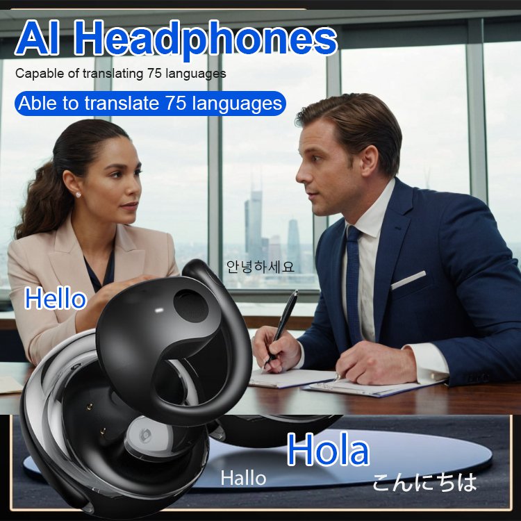 AI translation earphones Small coconut ball wireless Bluetooth earphones