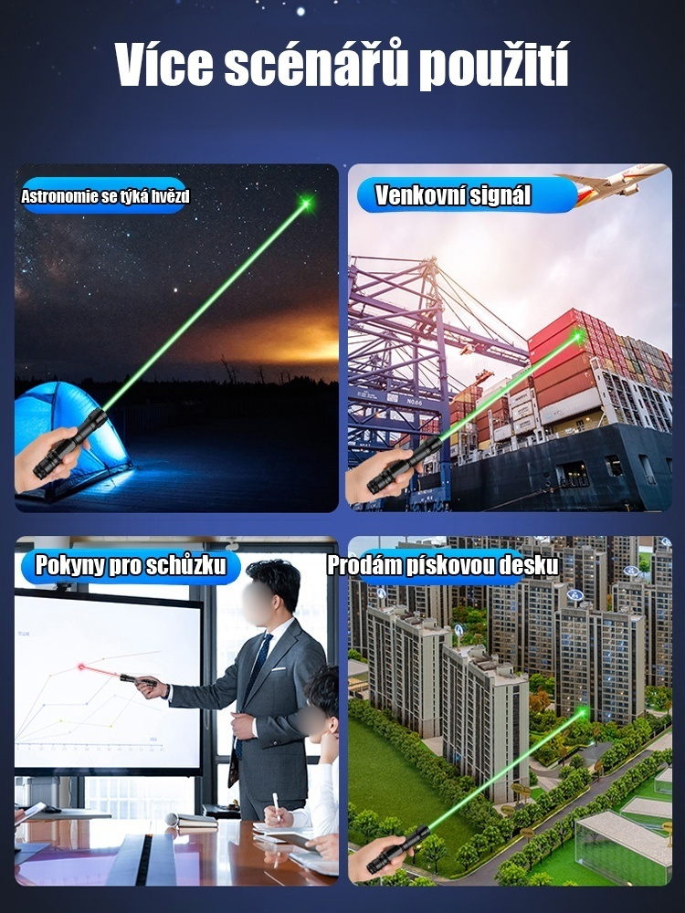 Výkonná laserová svítilna s dlouhým dosahem