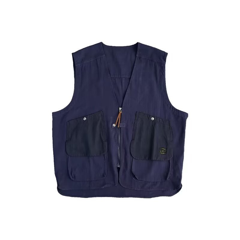 機能的なスタイルの男性用ゆったりノースリーブベスト マルチポケット・ジップ・ワークベスト