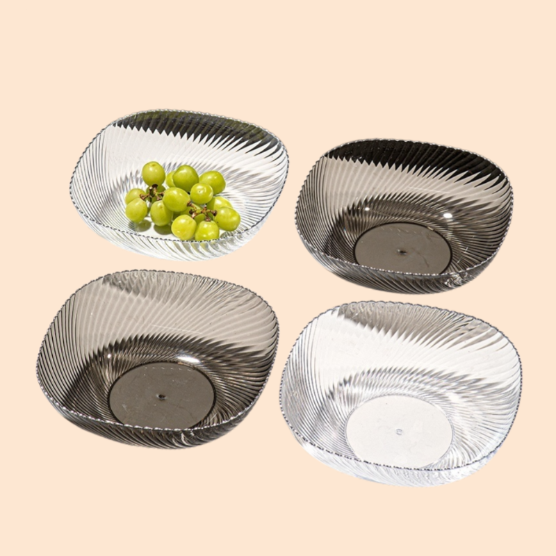 軽くて高級なツイストフルーツプレート透明フルーツプレート