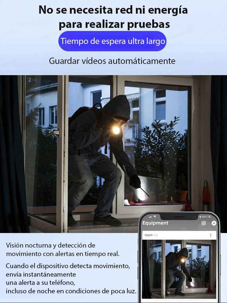 【Modelo mejorado ultra discreto】 Cámara sin necesidad de enchufarla.