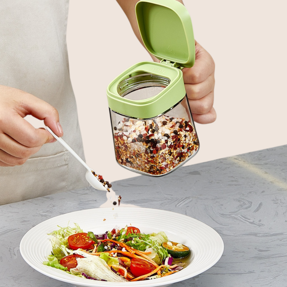 透明カバー式調味料入れ