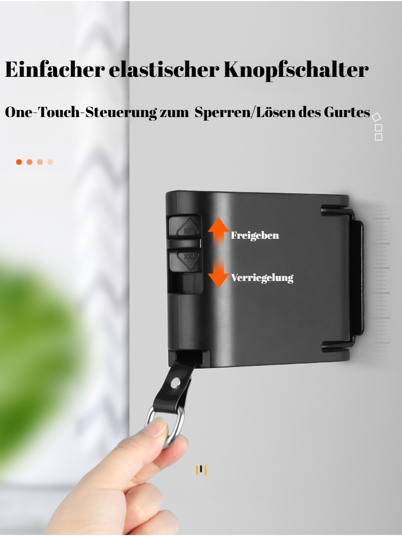 4,2 m verdicktes quadratisches Gurt-Trockenseil aus ABS, unsichtbare Positionierungsschnalle, Wandbe