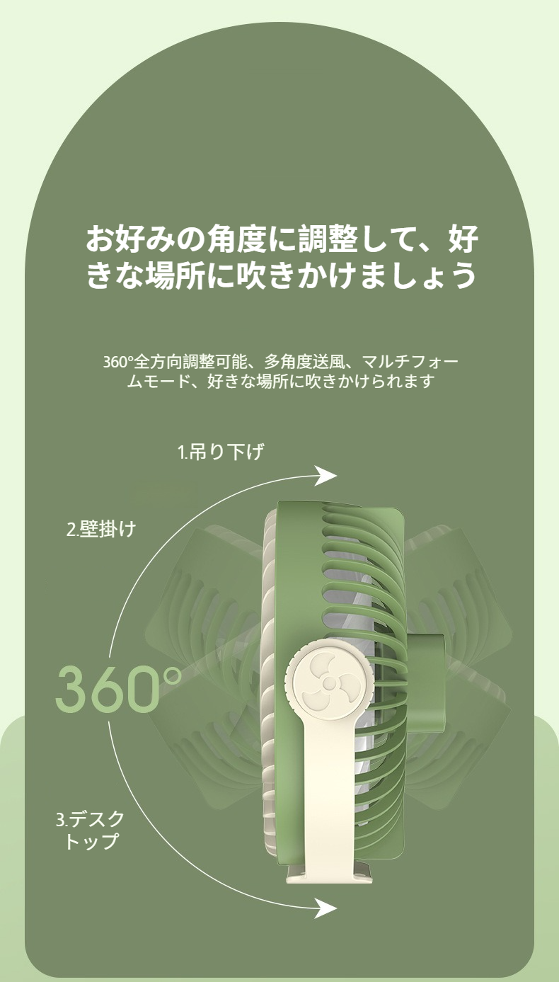 多機能ライト付きファンの点灯イメージ