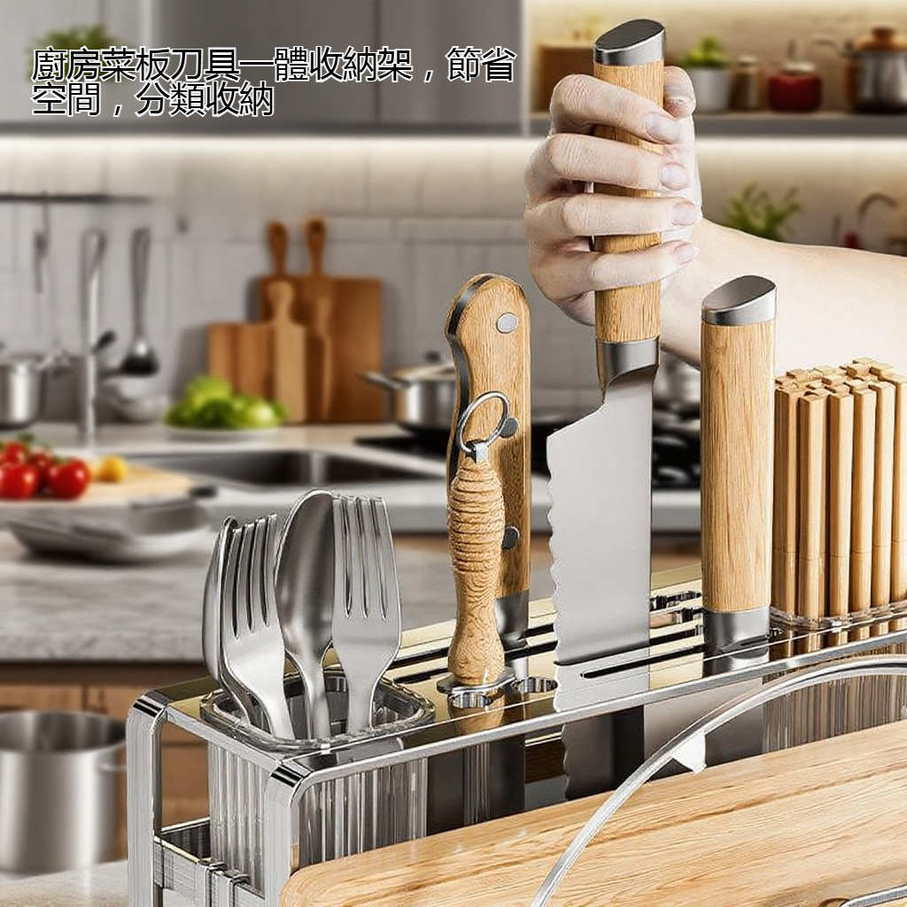 廚房菜板刀具一體收納架