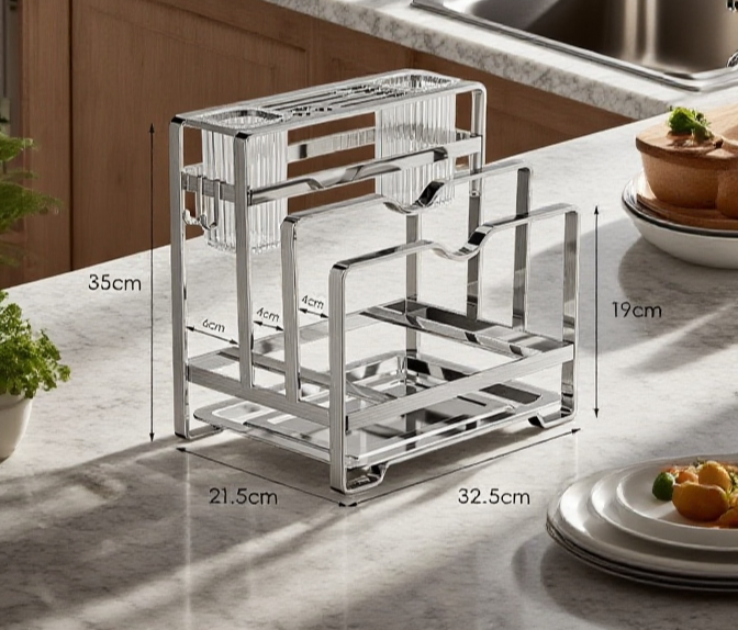 多種刀具與菜板收納展示