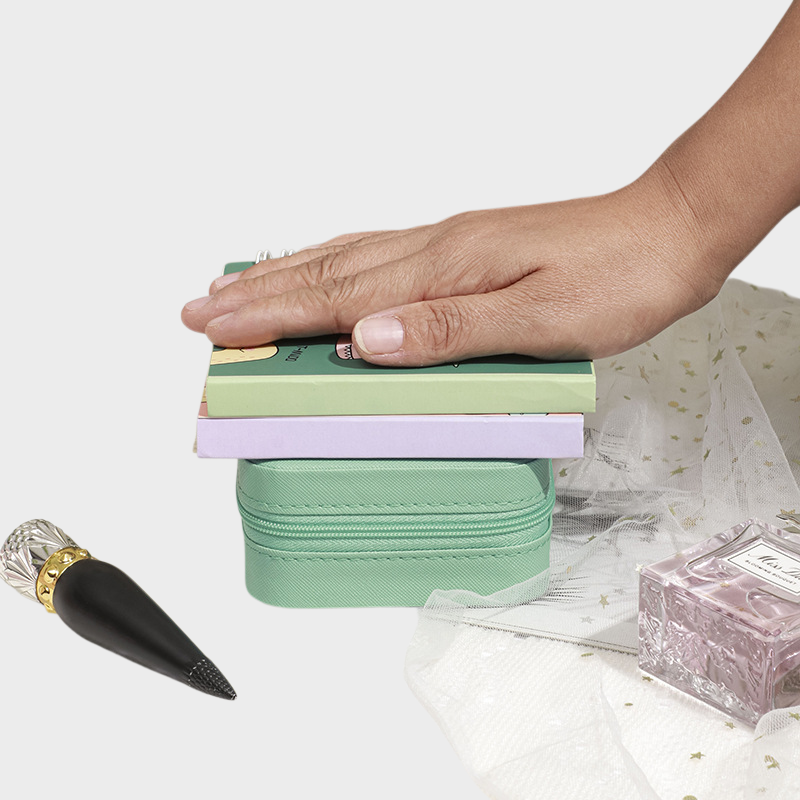 صندوق تخزين المجوهرات الكورية صندوق مجوهرات صغير للأقراط والخواتم وصندوق مجوهرات محمول للسفر