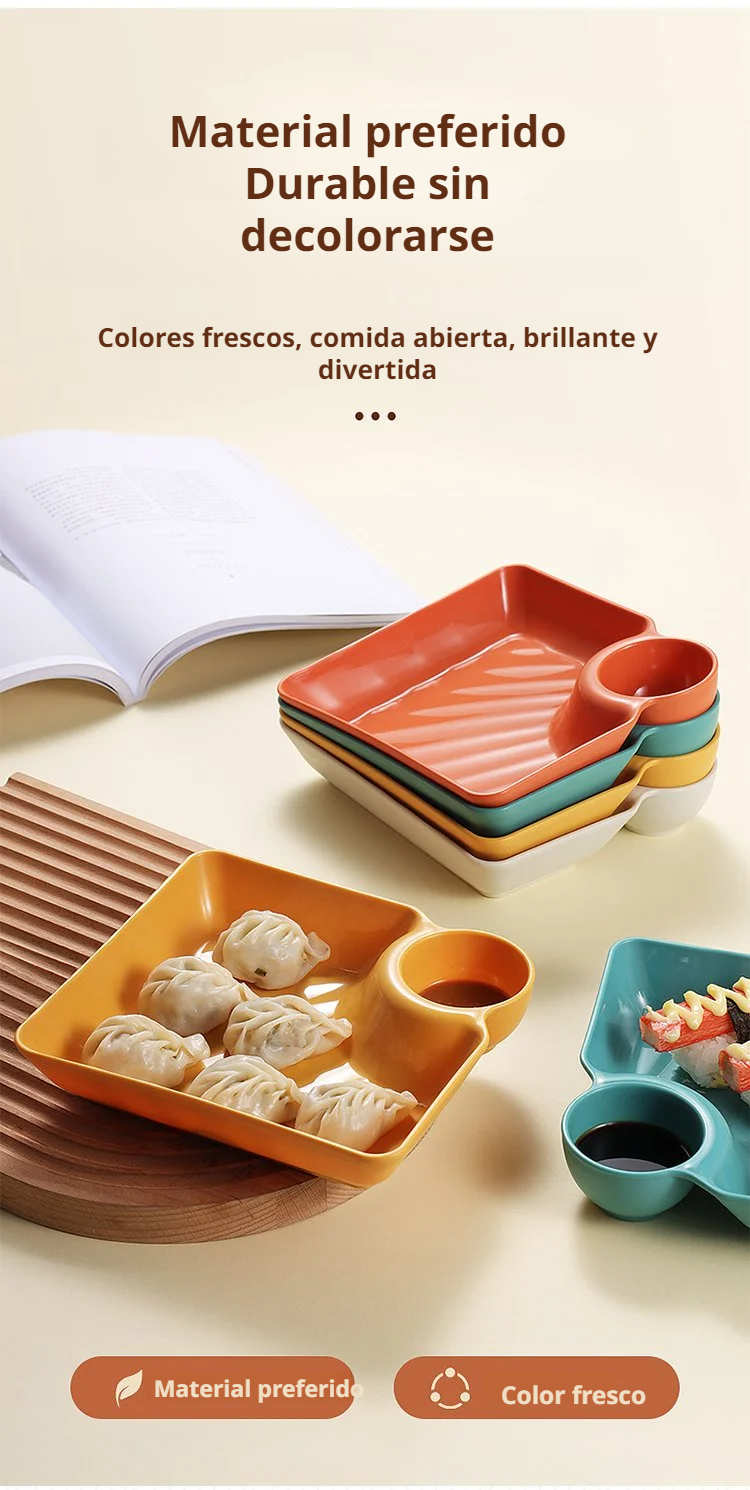 Elegant tableware for dumplings and dipping sauces