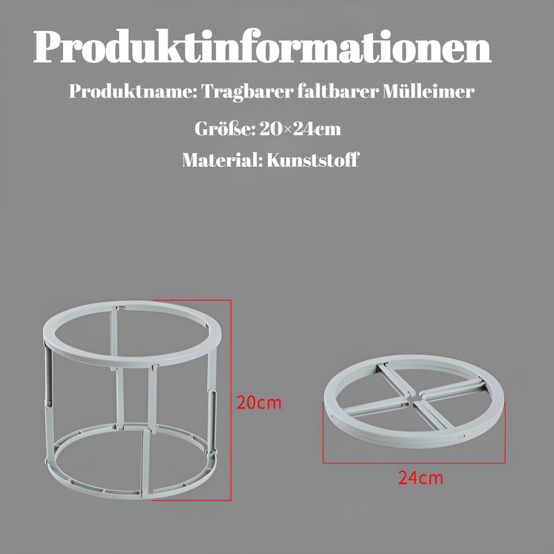 Tragbarer, faltbarer Mülleimer für den Einsatz im Haushalt kleiner und mittlerer Größe im Freien, le