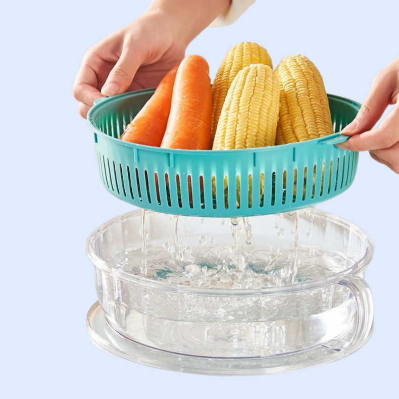 이중 물빠짐 바구니 다기능 채소 덮개